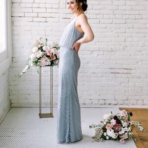 Revelry Gray Beaded Dress